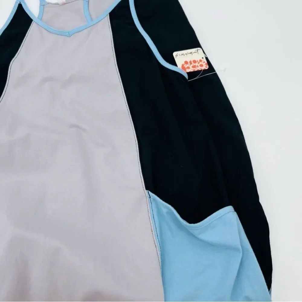 NWT Free People Movement Jumpsuit Overall Oversized Color Block Size S - Picture 5 of 12